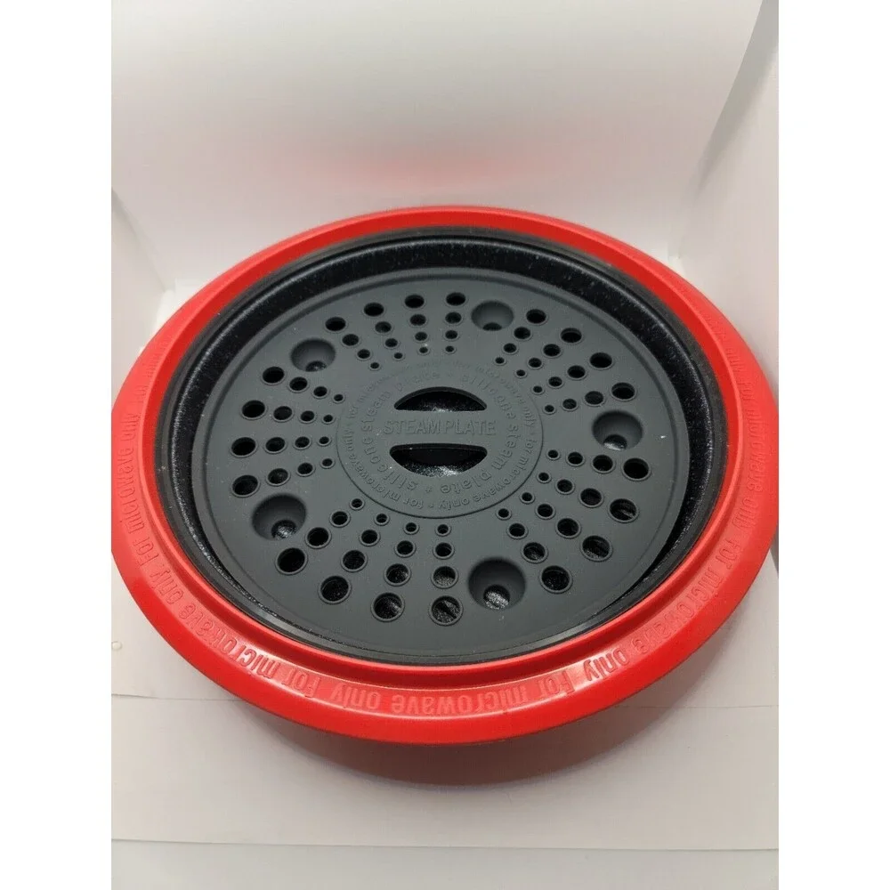 Range Mate Nonstick Microwave Cooker Grill Steamer Red White 9
